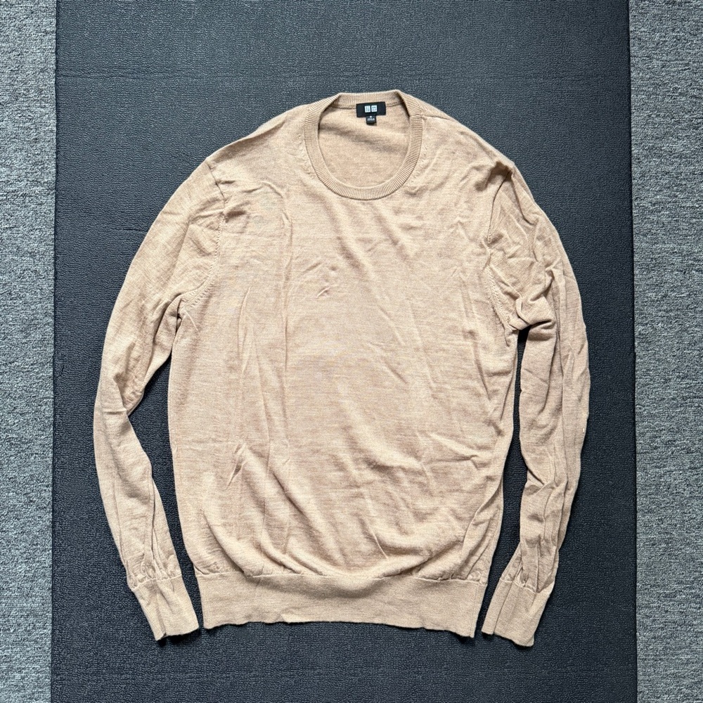 Uniqlo Sweater 100 Wool Sweater Brown Men’s Medium Lightweight